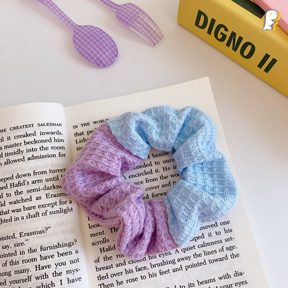 Scrunchies thun cột vải len móc