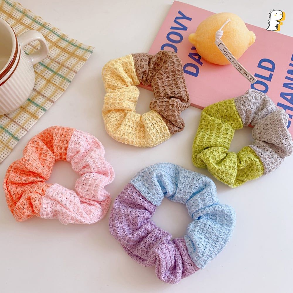Scrunchies thun cột vải len móc
