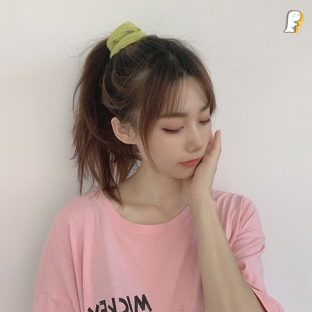 Scrunchies thun cột vải len móc