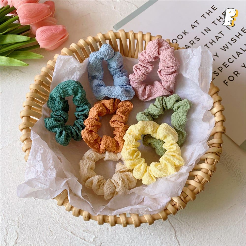 Scrunchies thun cột vải nhăn