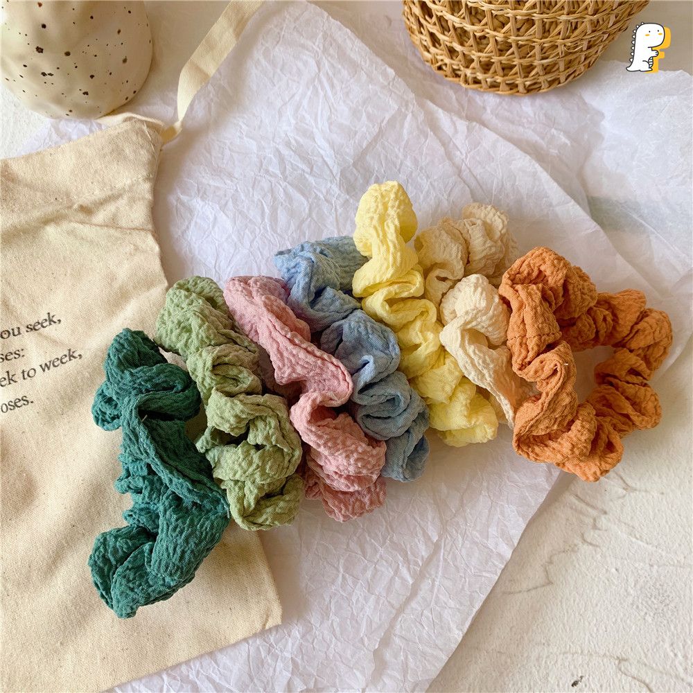 Scrunchies thun cột vải nhăn