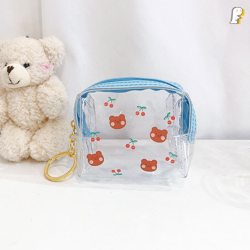 Túi trong suốt mini Bear có móc khoá
