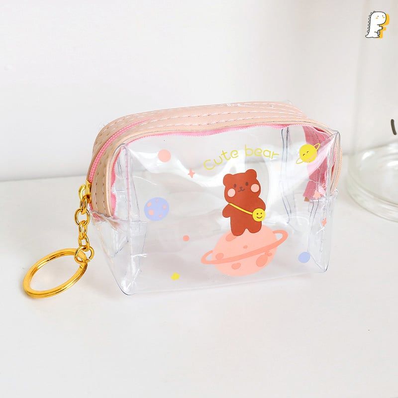 Túi trong suốt mini Bear có móc khoá