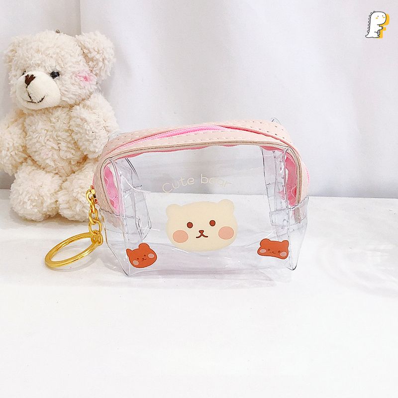 Túi trong suốt mini Bear có móc khoá
