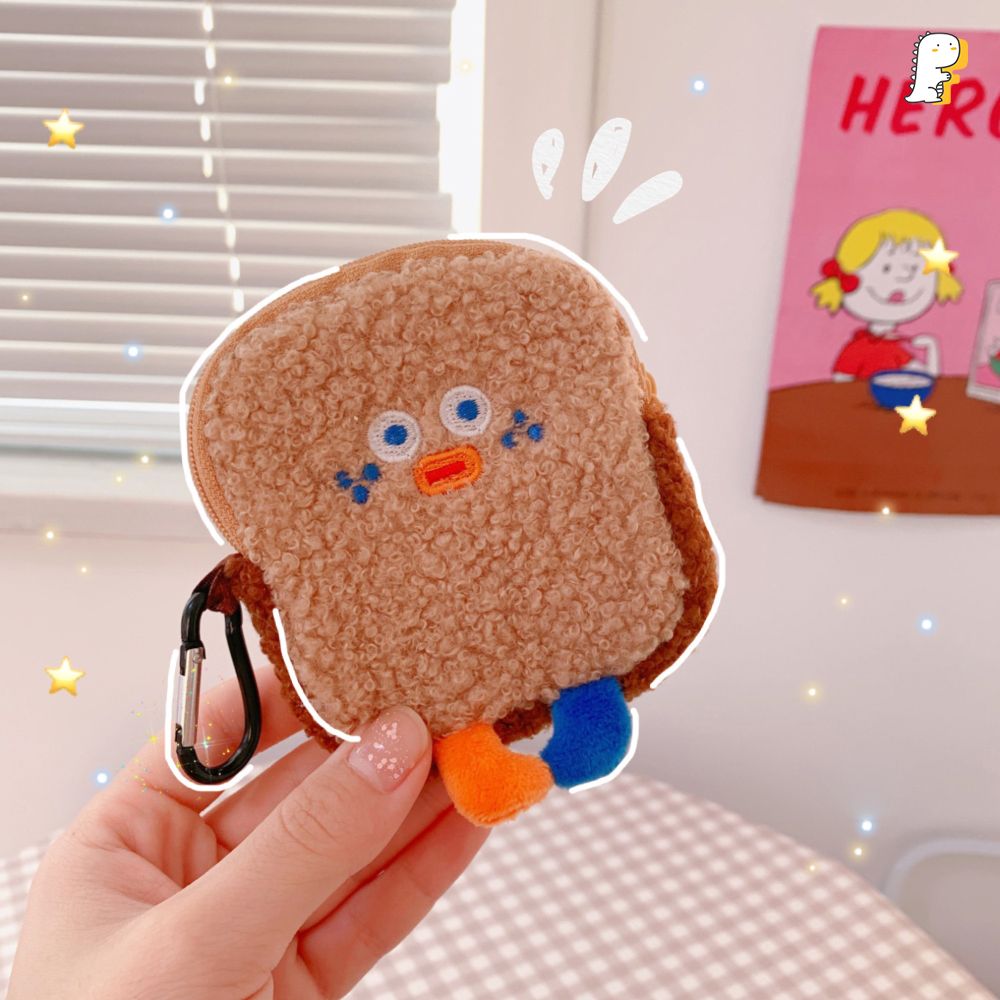 Túi vải lông đựng sạc dự phòng Sandwich nâu