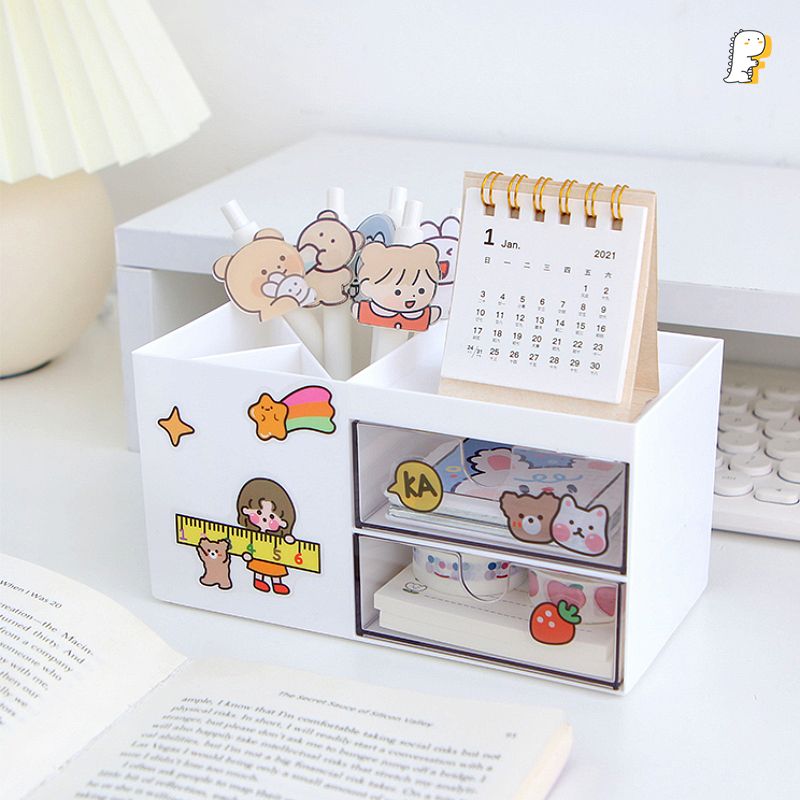Hộp cắm bút 2 ngăn kéo