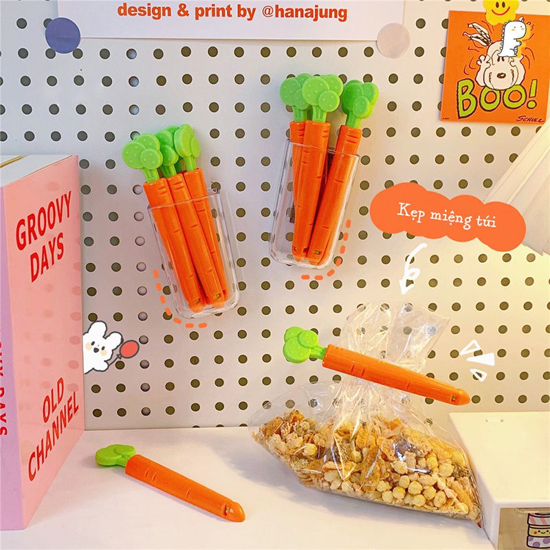 Set 5 kẹp miệng túi Carrot