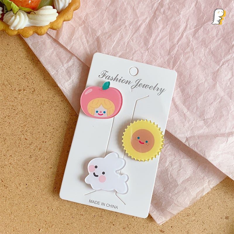 Set 3 ghim cài Hoạt hình mẫu mới
