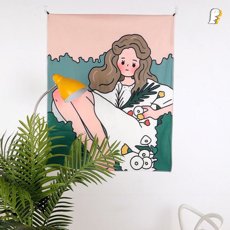 Tranh vải Girl kèm đồ treo