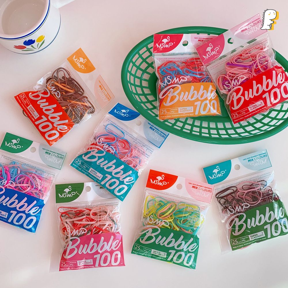Set 100 thun cột Bubble mix màu