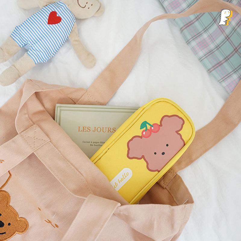 Túi bút vải Bear Club hello