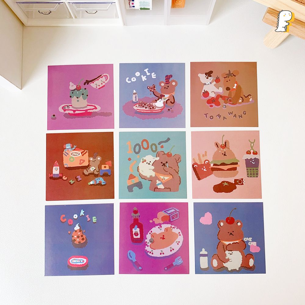Set ảnh trang trí Gấu nâu