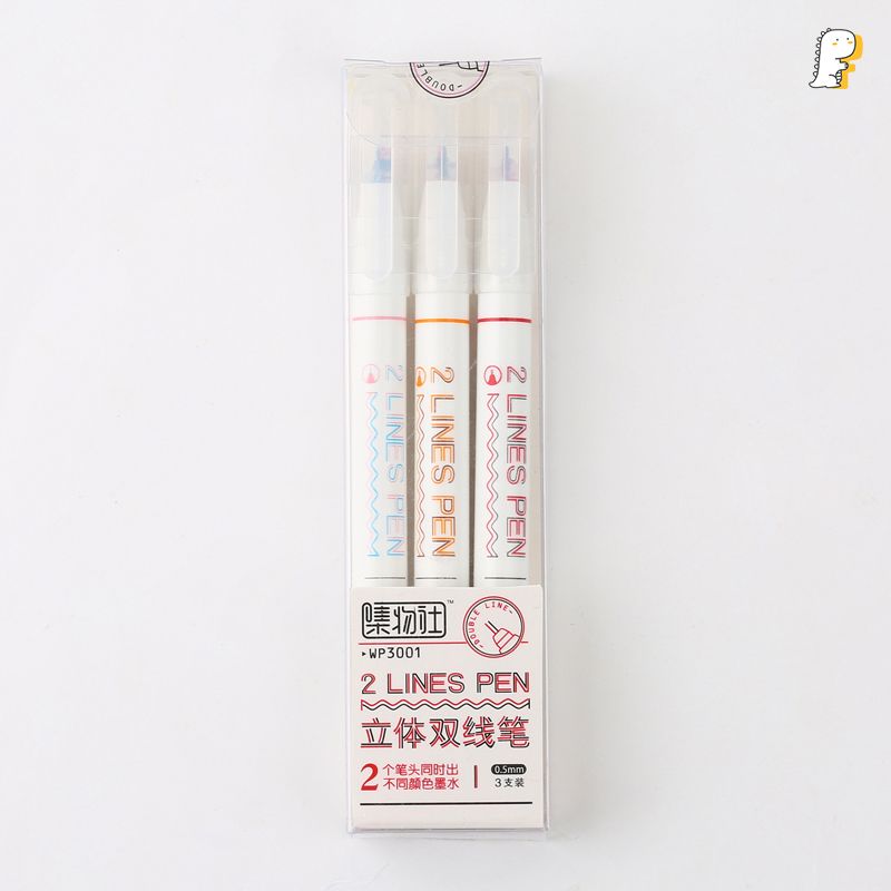 Set 3 bút 2 Lines Pen Double Line