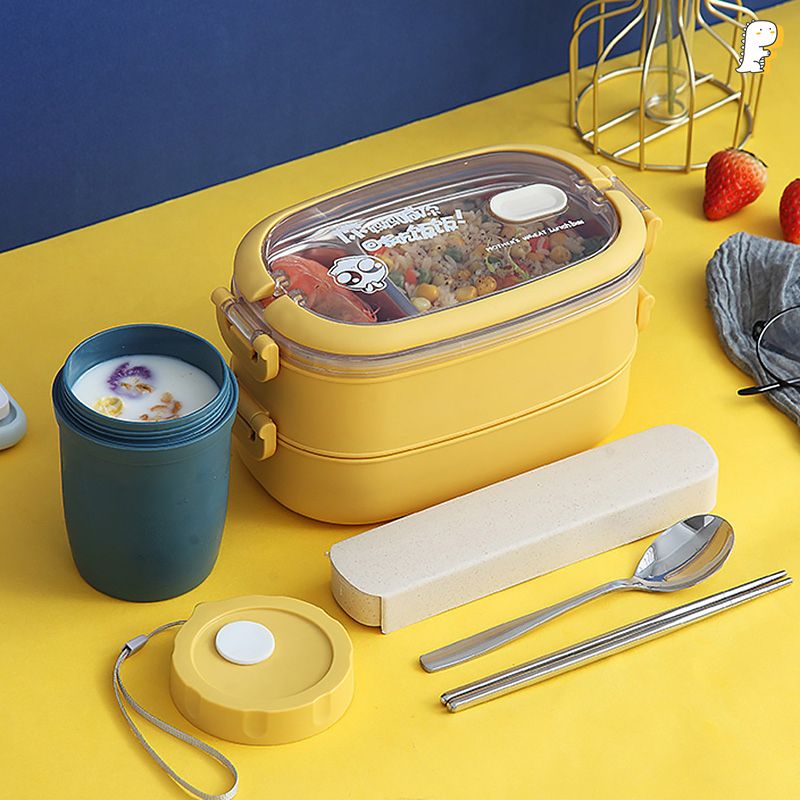 Hộp cơm 2 tầng inox Mother's wheat kèm hộp đựng canh
