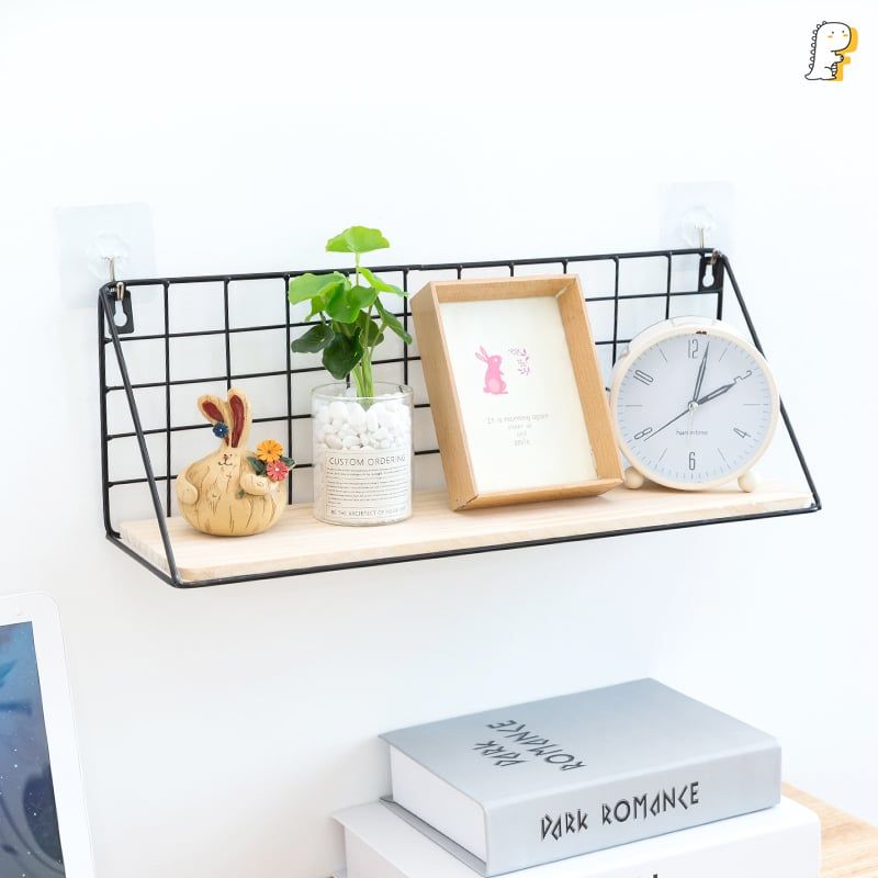 Kệ gỗ lưới treo tường trang trí 45cm