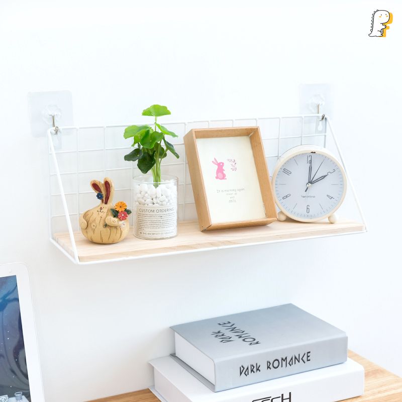 Kệ gỗ lưới treo tường trang trí 45cm