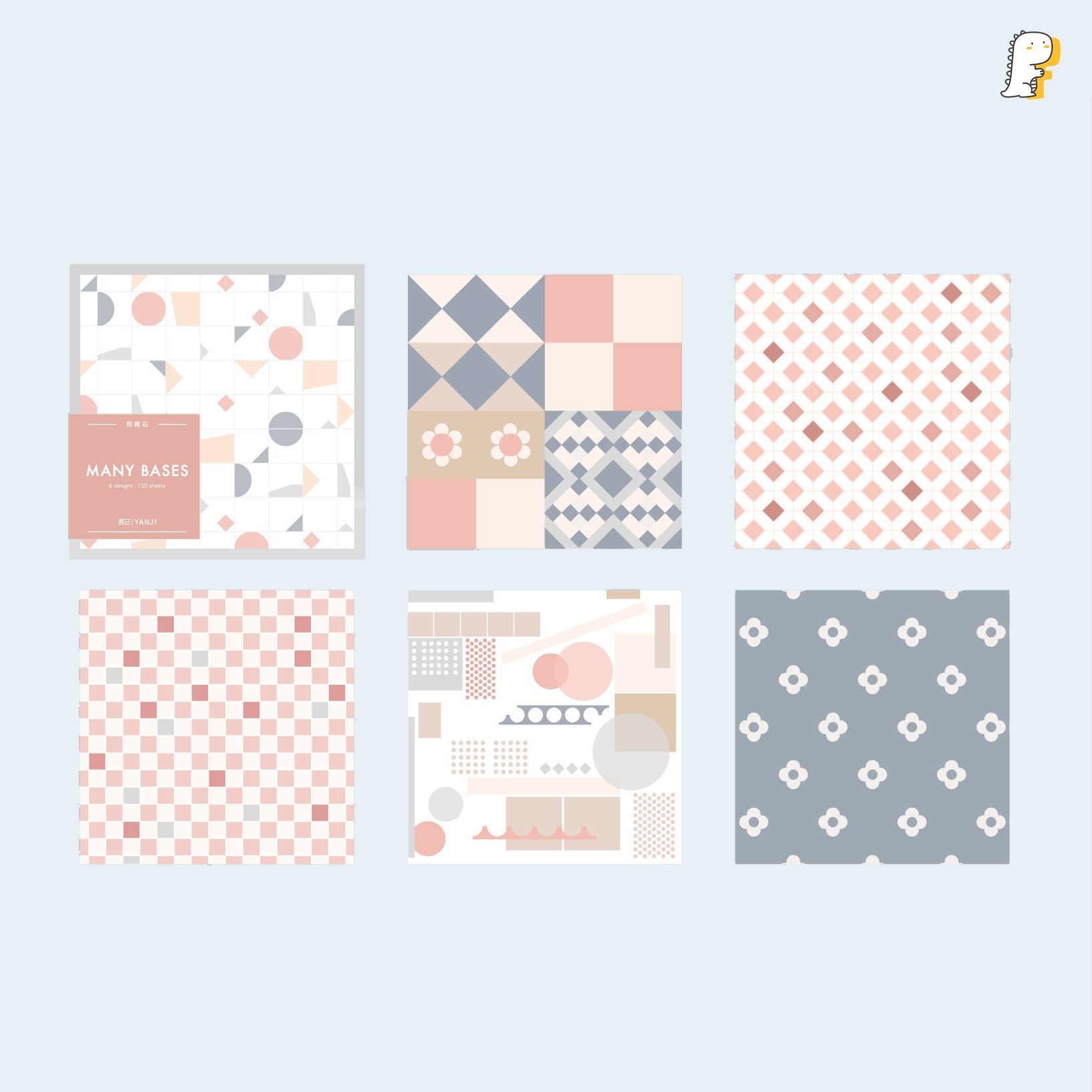 Set giấy note hoạ tiết trang trí Many Bases
