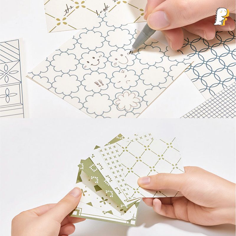 Set giấy note hoạ tiết trang trí Many Bases