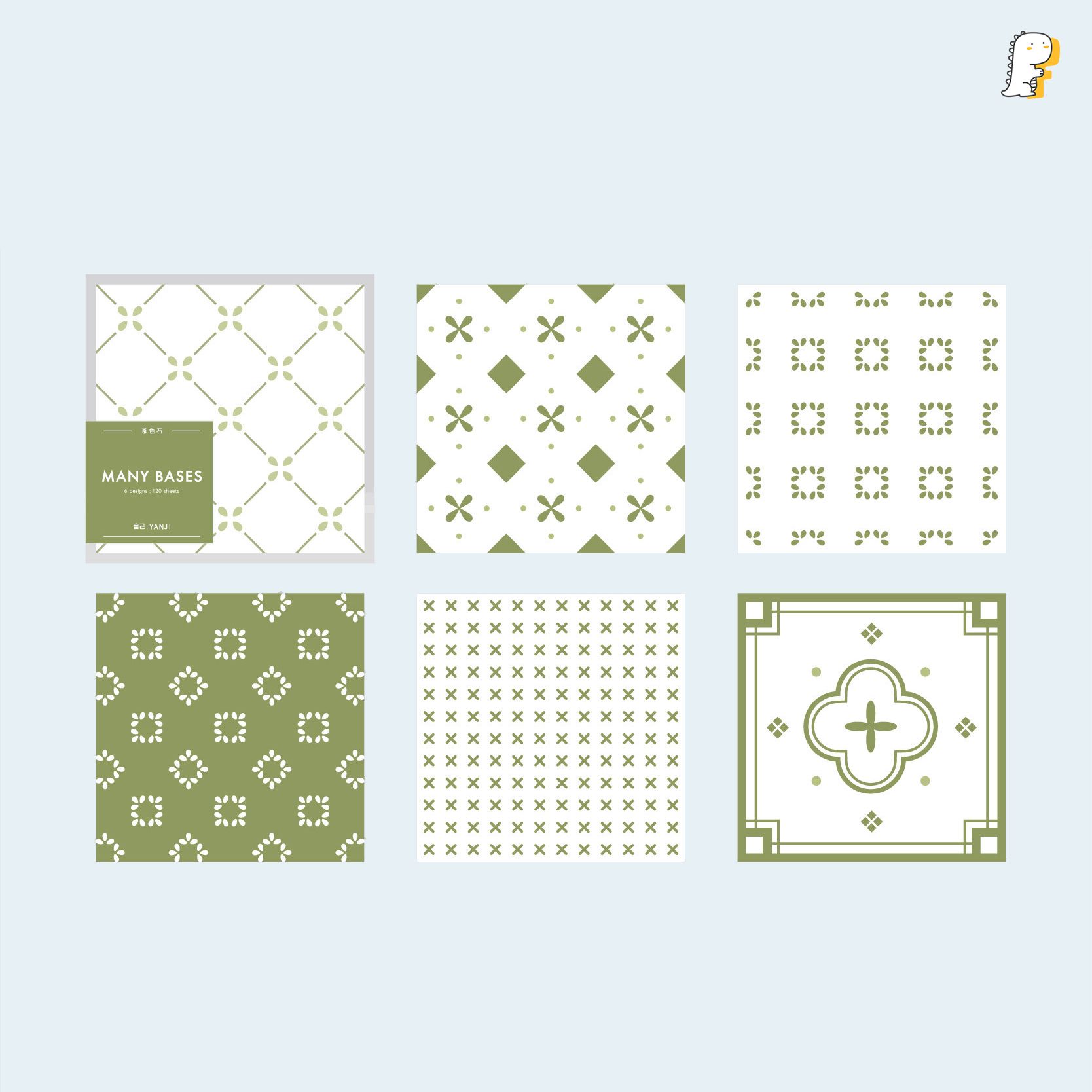 Set giấy note hoạ tiết trang trí Many Bases