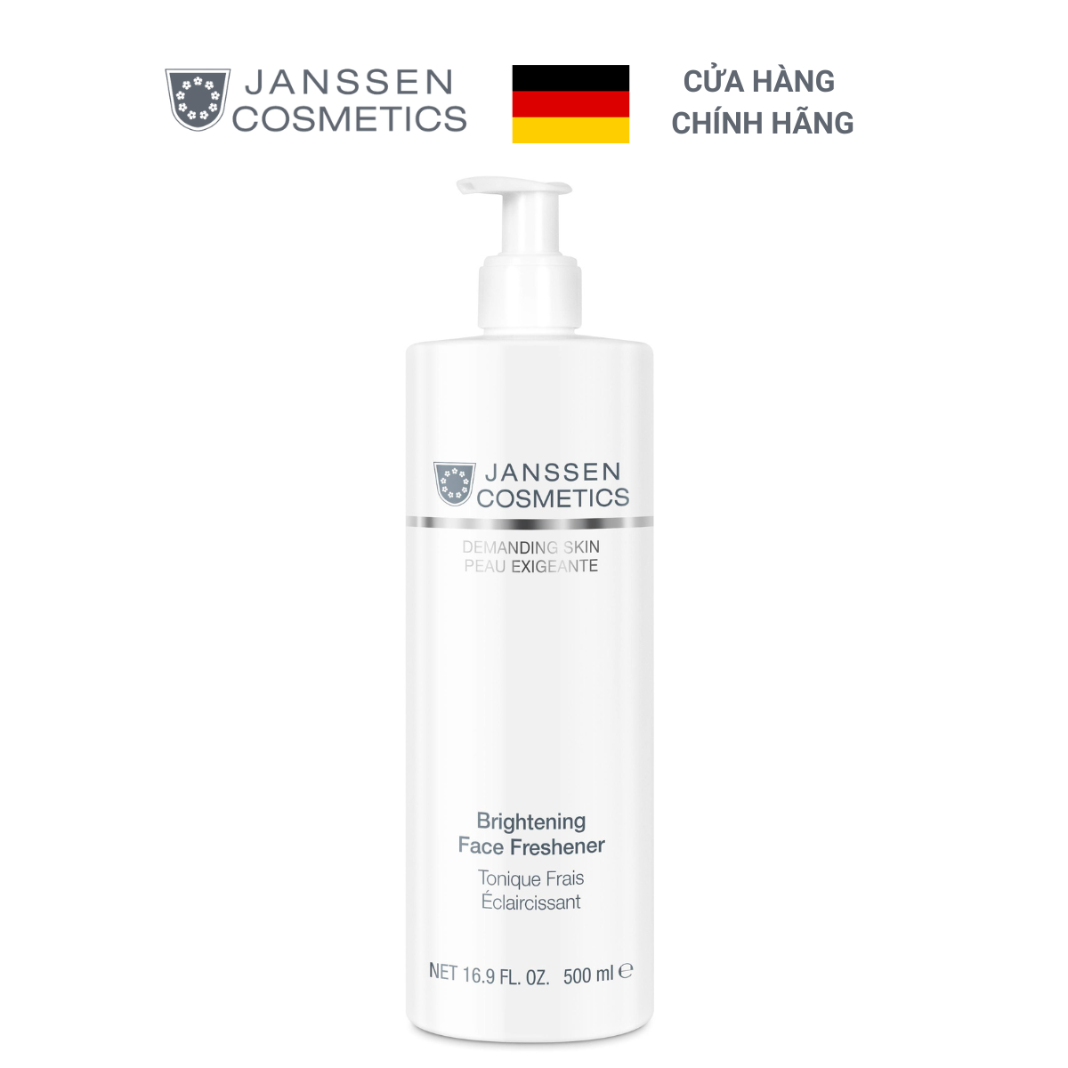 Nước cân bằng trắng sáng da, chống lão hoá - Janssen Cosmetics Brightening Face Freshener 500ml