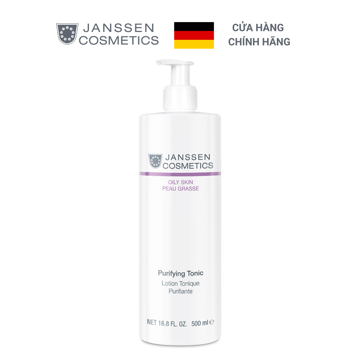 Toner cân bằng dành cho da dầu - Janssen Cosmetics Purifying Tonic Lotion 500ml