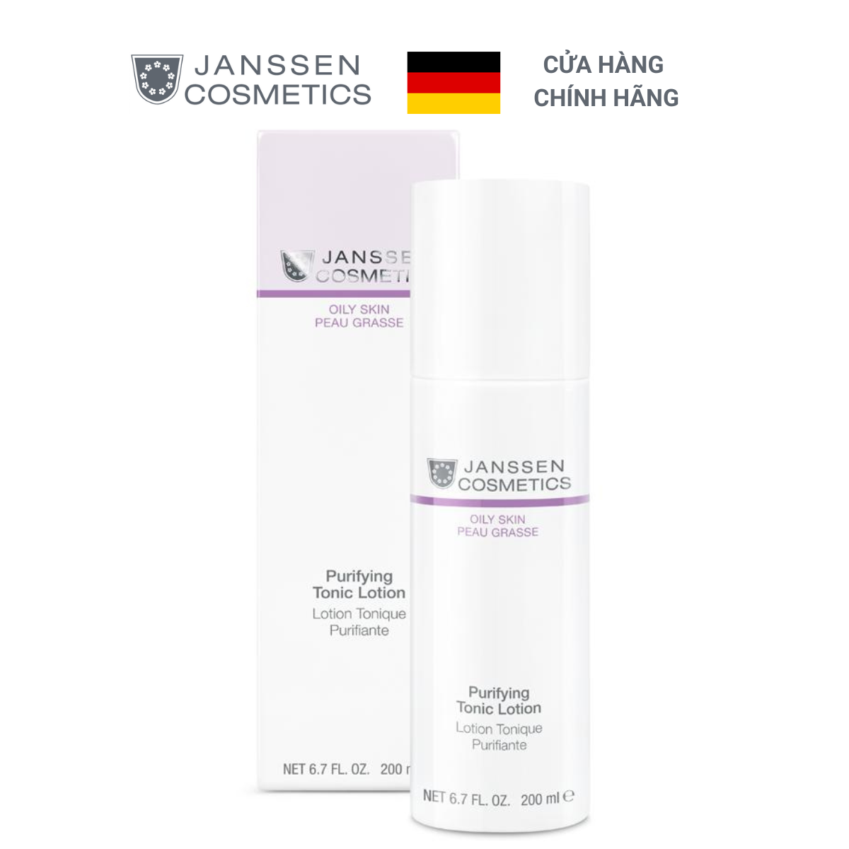 Toner cân bằng dành cho da dầu - Janssen Cosmetics Purifying Tonic Lotion 200ml
