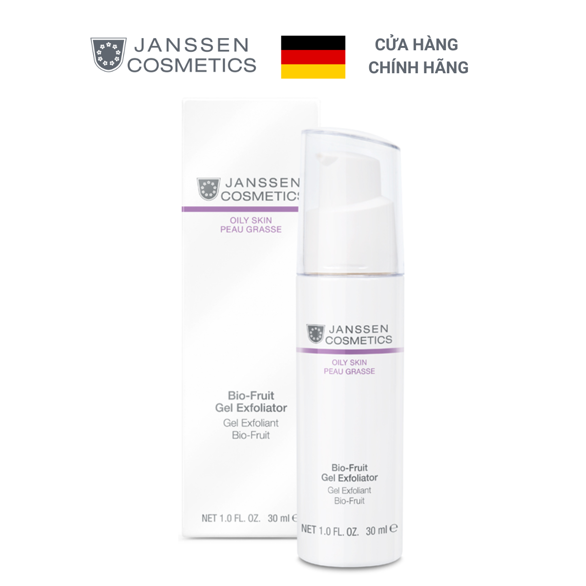 Tẩy tế bào chết từ trái cây cho da dầu - Janssen Cosmetics Bio-fruit Gel Exfoliator 30ml