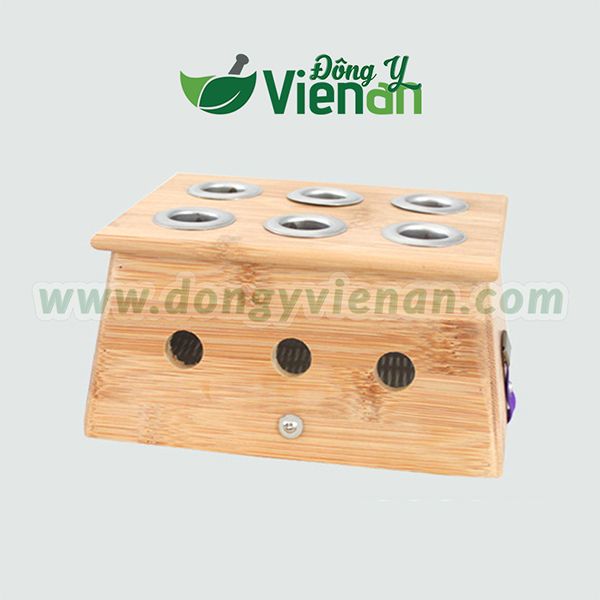 Hộp cứu ngải bằng gỗ 6 lỗ