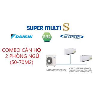 Combo Điều Hòa Multi S Daikin Cho Chung Cư 2 PHÒNG NGỦ - MKC50RVMV / CTKC25RVMV | CTKC35RVMV