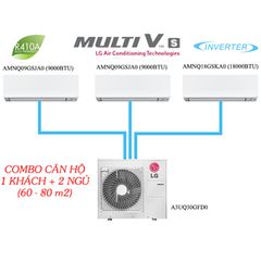 Combo Điều Hòa Multi LG Cho Chung Cư 1 Khách + 2 Ngủ 1 Chiều Inverter