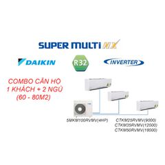 Combo Điều Hòa Multi NX Daikin Cho Chung Cư 1 Khách + 2 Ngủ 1 Chiều Inverter