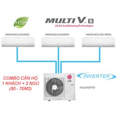 Combo Điều Hòa Multi LG Cho Chung Cư 1 Khách + 2 Ngủ 1 Chiều Inverter