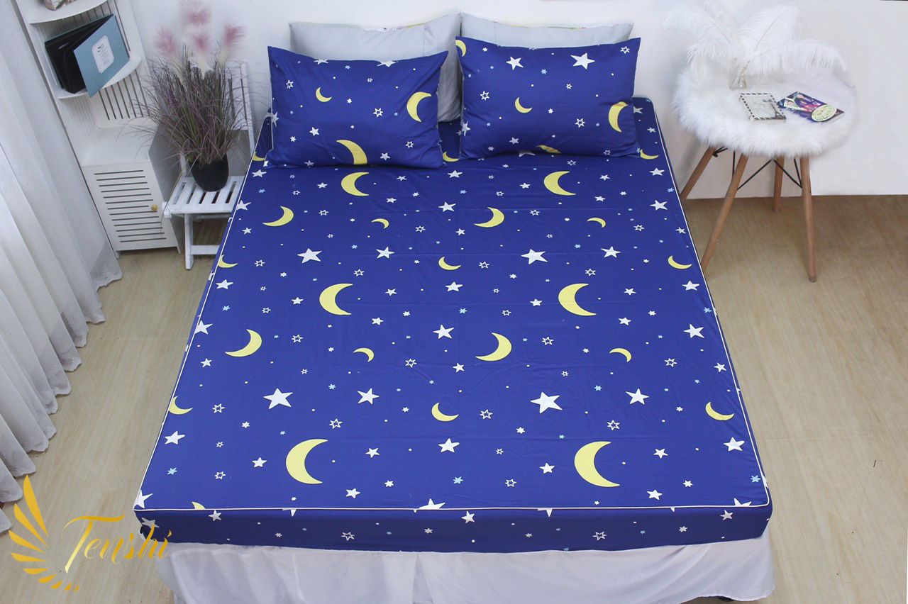 Set Chăn Ga Gối Cotton Lụa Hàn Quốc Happiness