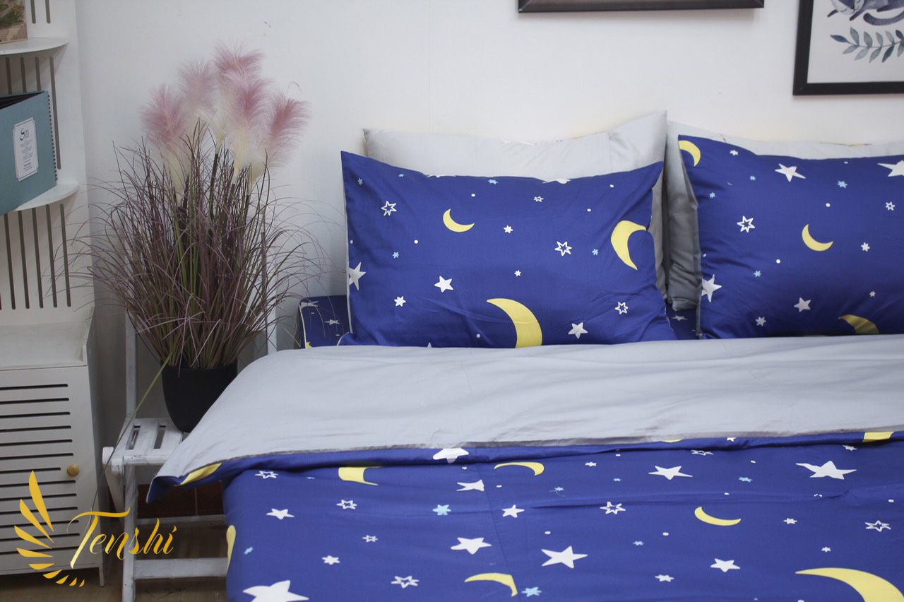 Set Chăn Ga Gối Cotton Lụa Hàn Quốc Happiness