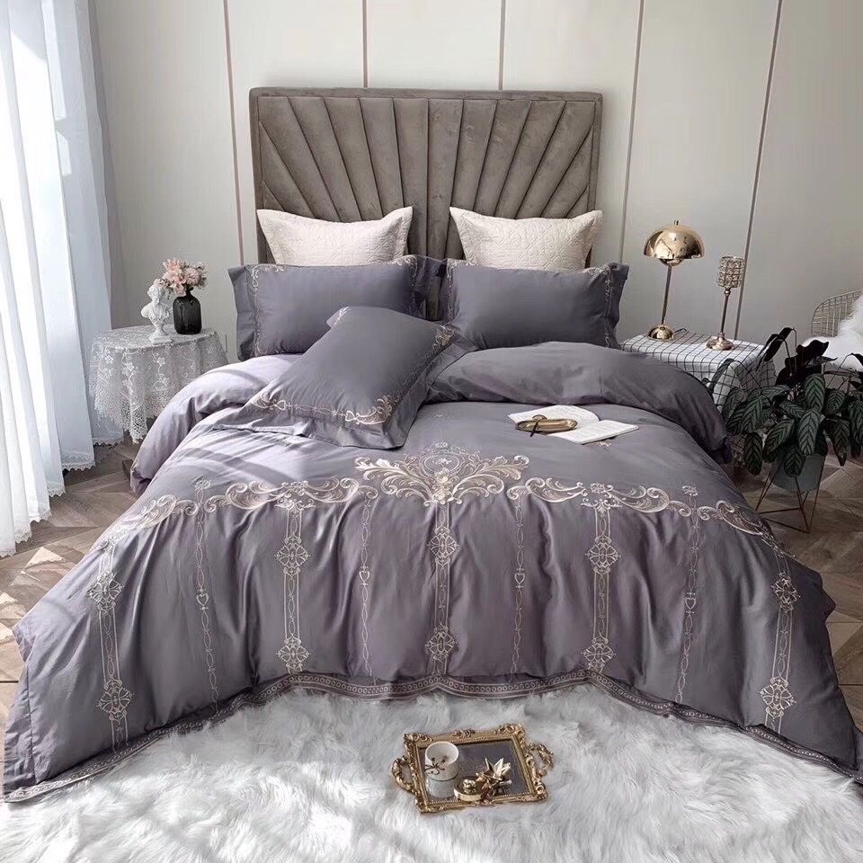 Set Chăn Ga Gối Lụa ga trần bông nhập khẩu 6 món