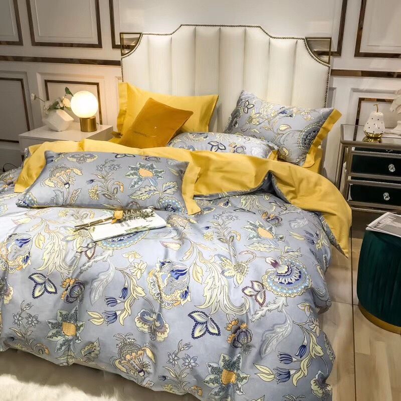 Set Chăn Ga Gối Lụa Tencel 60s In Hoa TCL60H3