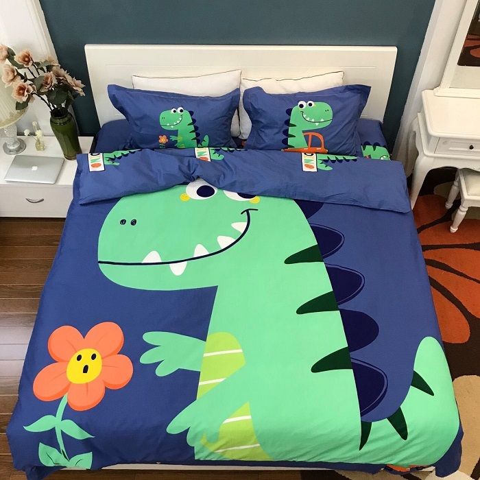 Set Chăn Ga Gối Cotton 3D Cho Bé