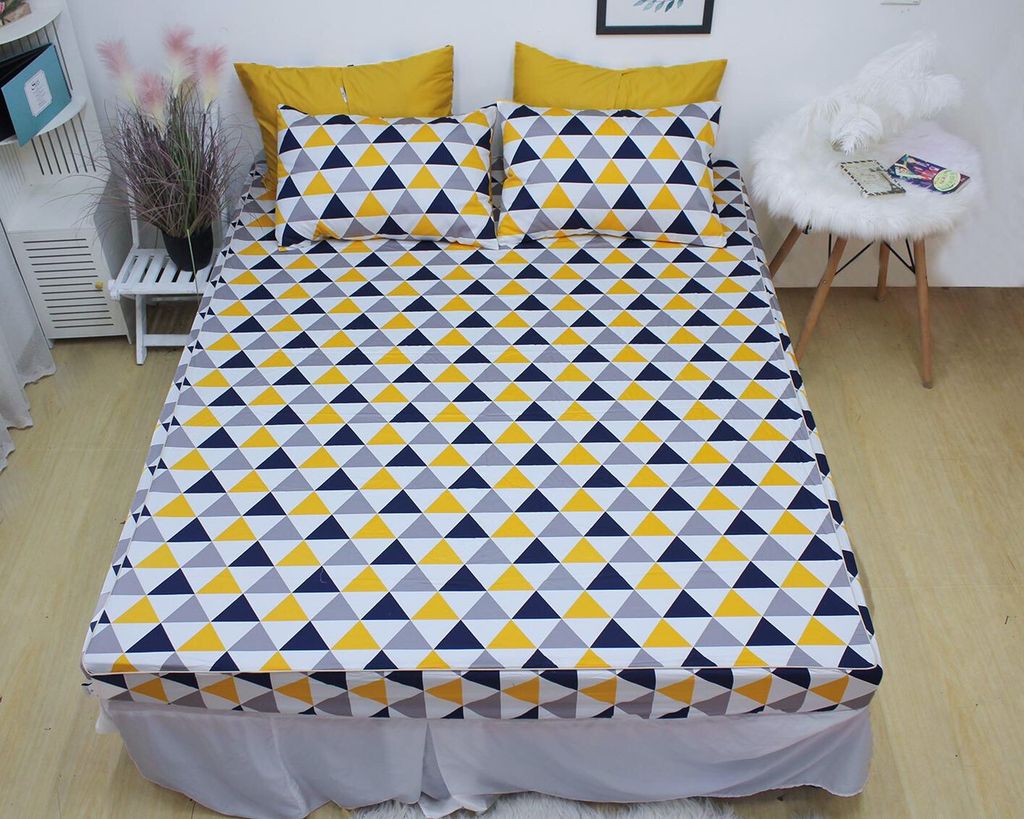 Set Ga Gối Cotton Lụa Hàn Quốc Happiness