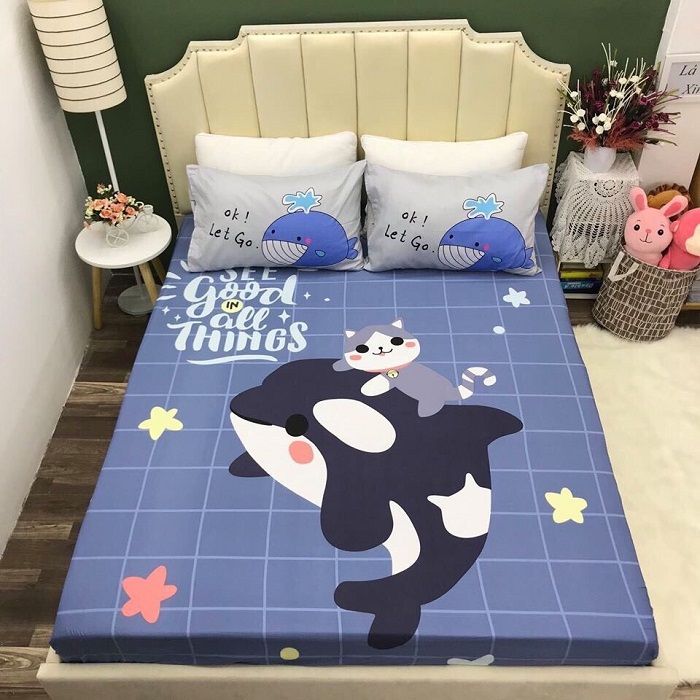 Set Ga Gối Cotton 3D Cho Bé