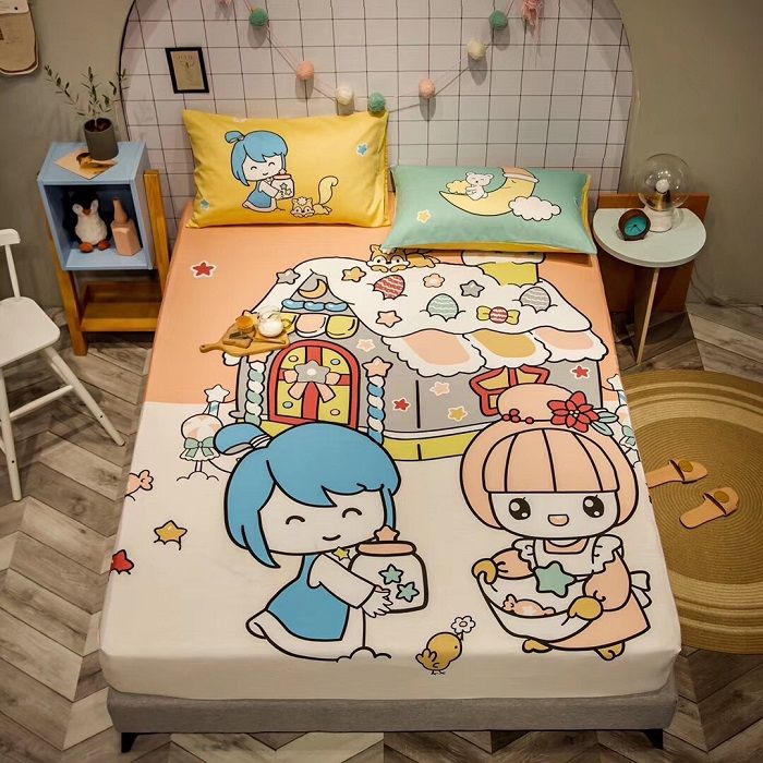 Set Ga Gối Cotton 3D Cho Bé (Bé Gái)