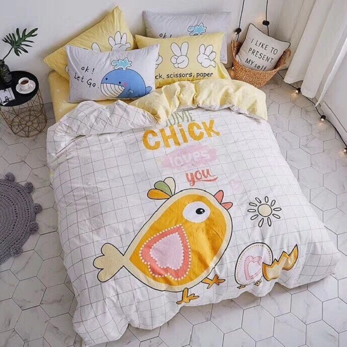 Set Ga Gối Cotton 3D Cho Bé (Bé Gái)