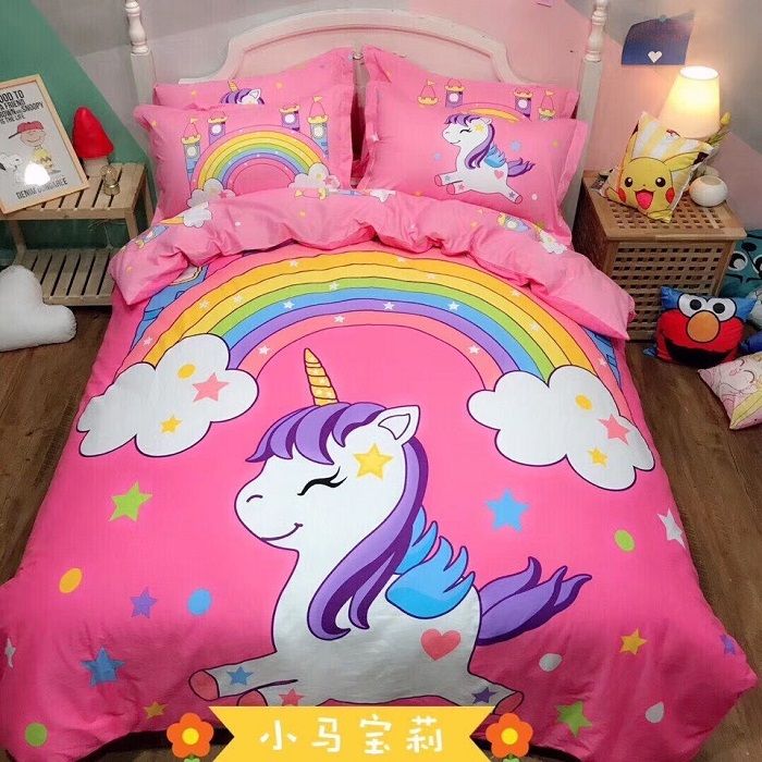 Set Chăn Ga Gối Cotton 3D Cho Bé (Bé Gái)