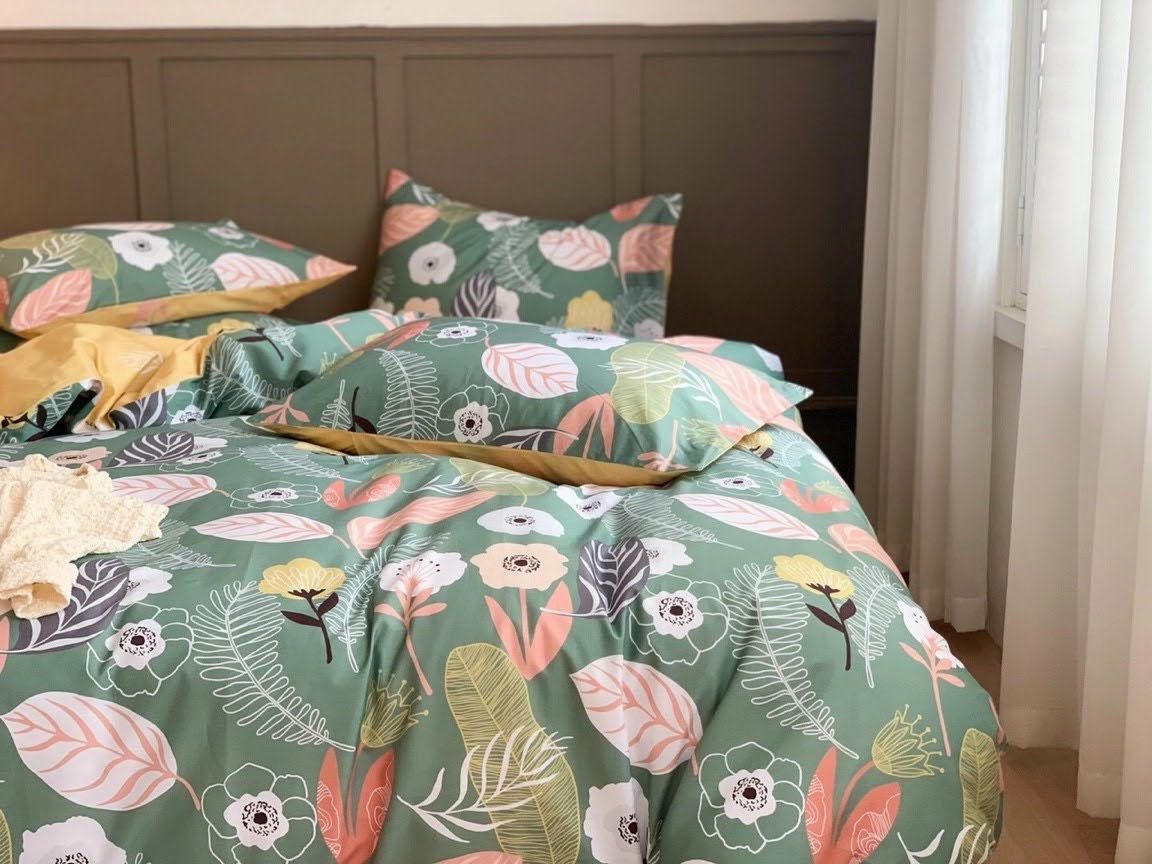 Set Chăn Ga Cotton Vintage Hàn Quốc