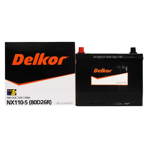 Ắc quy Delkor 80D26R (NX110-5) 12V 70AH