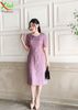 Đầm Suông Tay lỡ Hoa cài thủ công Hồng pastel DL723