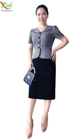  Đầm Peplum Caro Xanh Đen Đậm Tôn Dáng DL800 