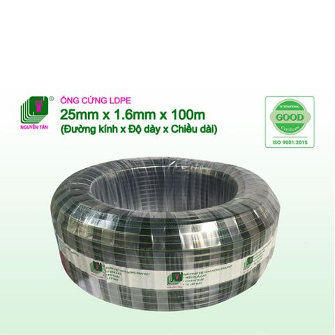 Ống cứng LDPE Nguyễn Tân 25mm x 1.6mm x 100m