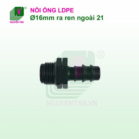 Nối ống LDPE 16mm ra ren ngoài 21mm