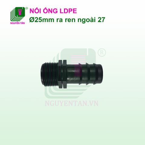 Nối ống LDPE 25mm ra ren ngoài 27mm