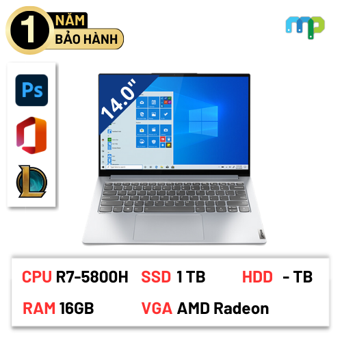 Laptop Lenovo Yoga Slim 7 Pro 14ACH5 82N5001YVN (R7-5800H/ 16GB/ 1TB/ 14''2.8K OLED/ ADM Radeon)